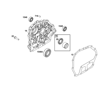 Crankcase Cover/Sump Group Diagram and Parts List for 181D02-0005-01 100000 - 19Z999 Briggs and Stratton Engine